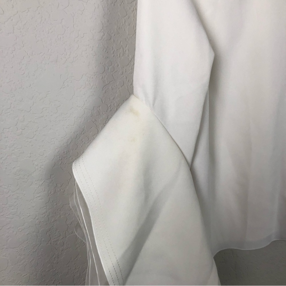 ROKSANDA Top Rana White Tulle Trimmed Crepe Blouse - Picture 11 of 15
